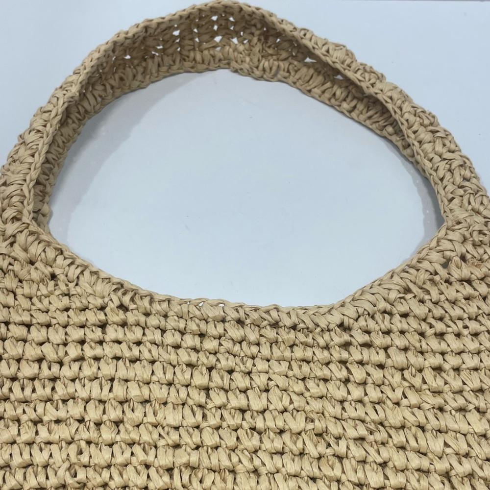 Coach Natural Straw Crochet Tote Bag - Picture 3 of 5